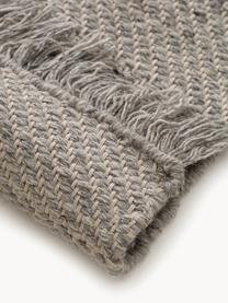 Tapis en laine tissé à la main avec franges Lars, 60 % laine, 20 % coton, 20 % polyester

Les tapis en laine peuvent perdre des fibres lors des premières semaines et des peluches peuvent se former, ce phénomène est naturel et diminue à mesure de votre usage et du temps, Grège, larg. 80 x long. 150 cm (taille XS)