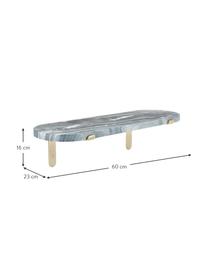 Marmeren wandplank Porter, Plank: marmer, Grijs, B 60 cm x H 16 cm