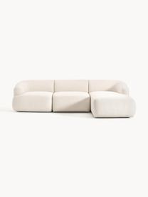 Modulares Ecksofa Sofia (3-Sitzer), Bezug: 100 % Polypropylen Der ho, Gestell: Fichtenholz, Spanplatte, , Füße: Kunststoff Dieses Produkt, Webstoff Cremeweiß, B 277 x T 185 cm, Eckteil rechts