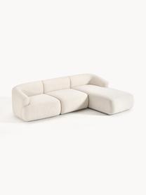 Modulares Ecksofa Sofia (3-Sitzer), Bezug: 100 % Polypropylen Der ho, Gestell: Fichtenholz, Spanplatte, , Webstoff Cremeweiss, B 277 x T 185 cm, Eckteil rechts