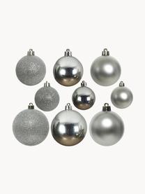 Boules de Noël incassables Mona, 30 élém., Argenté, Lot de différentes tailles