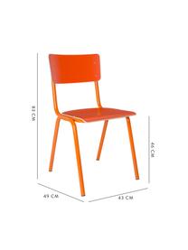 Sedia da pranzo Back to School, Gambe: metallo verniciato a polv, Arancione, Larg. 43 x Prof. 49 cm