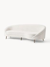 Bouclé-Nierensofa Gatsby (3-Sitzer), Bezug: Bouclé (70% Polyester, 20, Gestell: Massives Eukalyptusholz, Füße: Metall, galvanisiert, Bouclé Cremeweiß, B 245 x T 102 cm