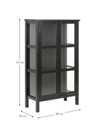 Vitrine en bois Eton, Noir