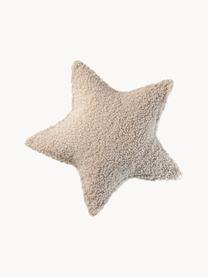 Teddy-Kuschelkissen Star, Bezug: Teddy (100 % Polyester), Hellbeige, B 40 x L 37 cm