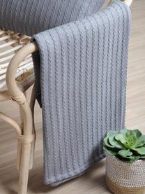 Plaid Pietro, 100% cotone, Grigio, Larg. 125 x Lung. 150 cm