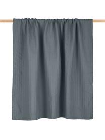 Kleines Plaid Pietro in Grau mit Zopfmuster, 100% Baumwolle, Grau, 125 x 150 cm