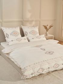 Bavlnená obojstranná posteľná bielizeň v boho štýle Lawana, Biela, viacfarebná, 135 x 200 cm + 1 vankúš 80 x 80 cm