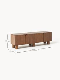 TV stolek z dubového dřeva Cadi, Dubové dřevo, hnědě lakováné, Ø 180 cm, V 55 cm