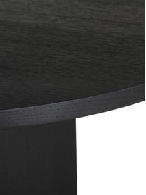Table ovale en bois Joni, 200 x 90 cm, MDF avec placage en bois de chêne, laqué, Bois de chêne, noir laqué, larg. 200 x prof. 90 cm