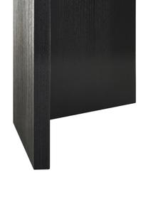 Ovaler Holz-Esstisch Toni, 200 x 90 cm, Mitteldichte Holzfaserplatte (MDF) mit Eichenholzfurnier, lackiert, Eichenholz, schwarz lackiert, B 200 x T 90 cm