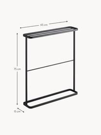 Portasciugamani Tower, Metallo verniciato a polvere, Nero, Larg. 65 x Alt. 75 cm