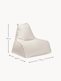 Bouclé sedací vak Woolly, Tlumeně bílá, Š 70 cm, H 80 cm