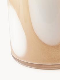 Glas-Vase Ottilie, H 24 cm, Glas, Ocker, Weiß, Ø 15 x H 24 cm