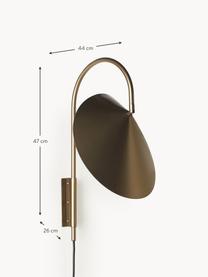 Grosse Wandleuchte Arum mit Stecker, verstellbar, Lampenschirm: Aluminium, pulverbeschich, Gestell: Eisen, pulverbeschichtet, Goldfarben, B 44 x H 47 cm