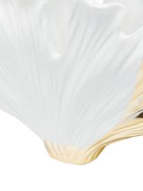 Wazon z ceramiki Ginkgo Elegance, Ceramika szkliwiona, Biały, odcienie złotego, S 26 x W 18 cm