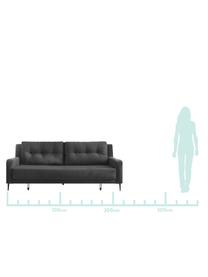 Sofa rozkładana z aksamitu Bergen (3-osobowa), Tapicerka: 100% aksamit poliestrowy, Nogi: metal lakierowany, Ciemny szary, S 222 x G 92 cm