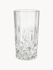 Longdrinkglazen George met kristalreliëf, 4 stuks, Glas, Transparant, Ø 8 x H 15 cm, 380 ml