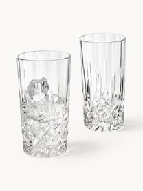 Bicchieri long drink con rilievo in cristallo George 4 pz, Vetro, Trasparente, Ø 8 x Alt. 15 cm, 380 ml