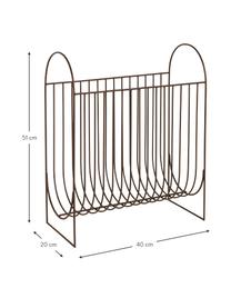 Portariviste Maggie, Metallo rivestito, Marrone scuro, Larg. 40 x Alt. 51 cm