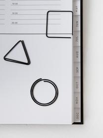 Bureauklemmenset Geometria, 9-delig, Gelakt metaal, Zwart, 3 x 3 cm