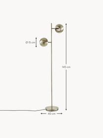 Leeslamp Edgar met antieke afwerking, Lampenkap: gelakt metaal, Lampvoet: gelakt metaal, Zilverkleurig, H 145 cm