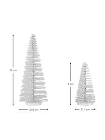 Objet déco sapin de Noël Glam, 4 élém., Plastique, métal, Blanc, Lot de différentes tailles