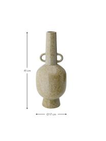 Große Vase Linn aus Steingut, Steingut, Beige, Ø 17 x H 41 cm