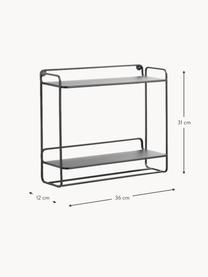 Metall-Wandregal Loto, Metall, lackiert, Schwarz, B 36 x H 31 cm