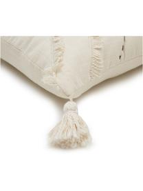 Housse de coussin 45x45 bohème Lienzo, Blanc cassé