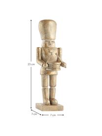 Handgefertigte Deko-Figur Drummer, Polyresin, Goldfarben, Ø 7 x H 23 cm