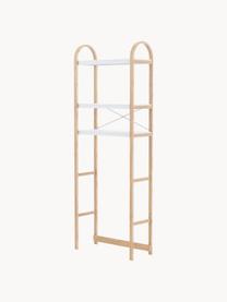 Scaffale da bagno con struttura in legno Bellwood, Struttura: legno, Bianco, legno chiaro, Larg. 61 x Alt. 170 cm