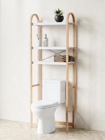 Scaffale da bagno con struttura in legno Bellwood, Struttura: legno, Bianco, legno chiaro, Larg. 61 x Alt. 170 cm