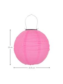 Hangende lantaarns Chinese voor buiten met solar lamp, 2-delig, Kunststof, Roze, Ø 25 x H 25 cm