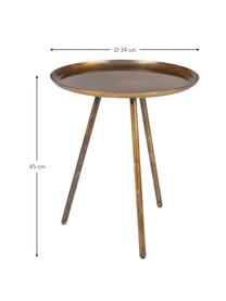 Okrągły stolik pomocniczy z metalu Frost, Odcienie złotego, miedź, Ø 39 x W 45 cm