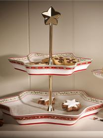 Etagere Winter Bakery mit Weihnachtsmuster, Stange: Metall, beschichtet, Weiss, Rot, Mehrfarbig, Ø 28 x H 43 cm