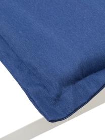 Einfarbige Hochlehner-Stuhlauflagen Panama in Marineblau, 2 Stück, Bezug: 50% Baumwolle, 50% Polyes, Marineblau, 50 x 123 cm