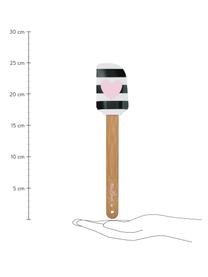 Teigschaber Heart, Silikon, Bambus, Bambus, Rosa, Weiß, Schwarz, L 25 cm