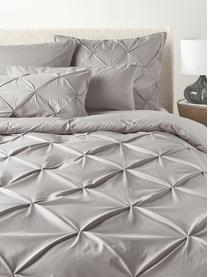 Baumwollperkal-Bettdeckenbezug Brody mit Steppmuster in Origami-Optik, Webart: Perkal Fadendichte 200 TC, Grau, B 200 x L 200 cm