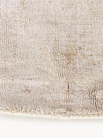 Rond viscose vloerkleed Jane, handgeweven, Onderzijde: 100% katoen, Lichtbeige, Ø 250 cm (maat XL)