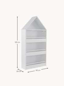 Bibliothèque pour enfant Belize, MDF, Bois, blanc laqué, larg. 60 x haut. 120 cm