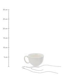 Tasse à thé en porcelaine avec sous-tasse, faite main Sandvig, Blanc cassé