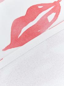 Serviette de plage légère design Pout, Blanc, rouge, rose