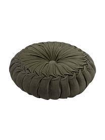 Coussin rond velours vert Kanan, Vert forêt