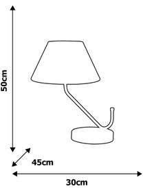 Lámpara de mesa de diseño Victoria, Pantalla: mezcla de algodón, Cable: plástico, Negro, dorado, An 45 x Al 50 cm