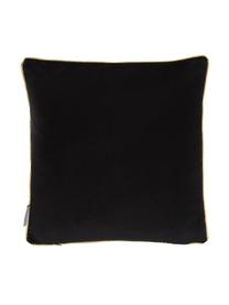 Coussin 45x45 velours noir brodé Majestic Leopard, Noir, couleur dorée