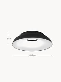 Plafón grande LED r egulable Maggiolone, Aluminio pintado, Negro, Ø 60 x Al 15 cm