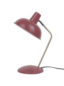 Retro bureaulamp Hood, Lampenkap: gecoat metaal, Lampvoet: gecoat metaal, Oudroze, messingkleurig, 20 x 38 cm
