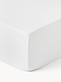 Sábana bajera cubrecolchón de satén Premium, Blanco, Cama 90 cm (90 x 200 x 15 cm)
