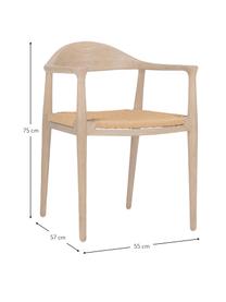 Silla de madera Coppi, Asiento: yute, Marrón, An 55 x F 57 cm